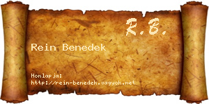 Rein Benedek névjegykártya